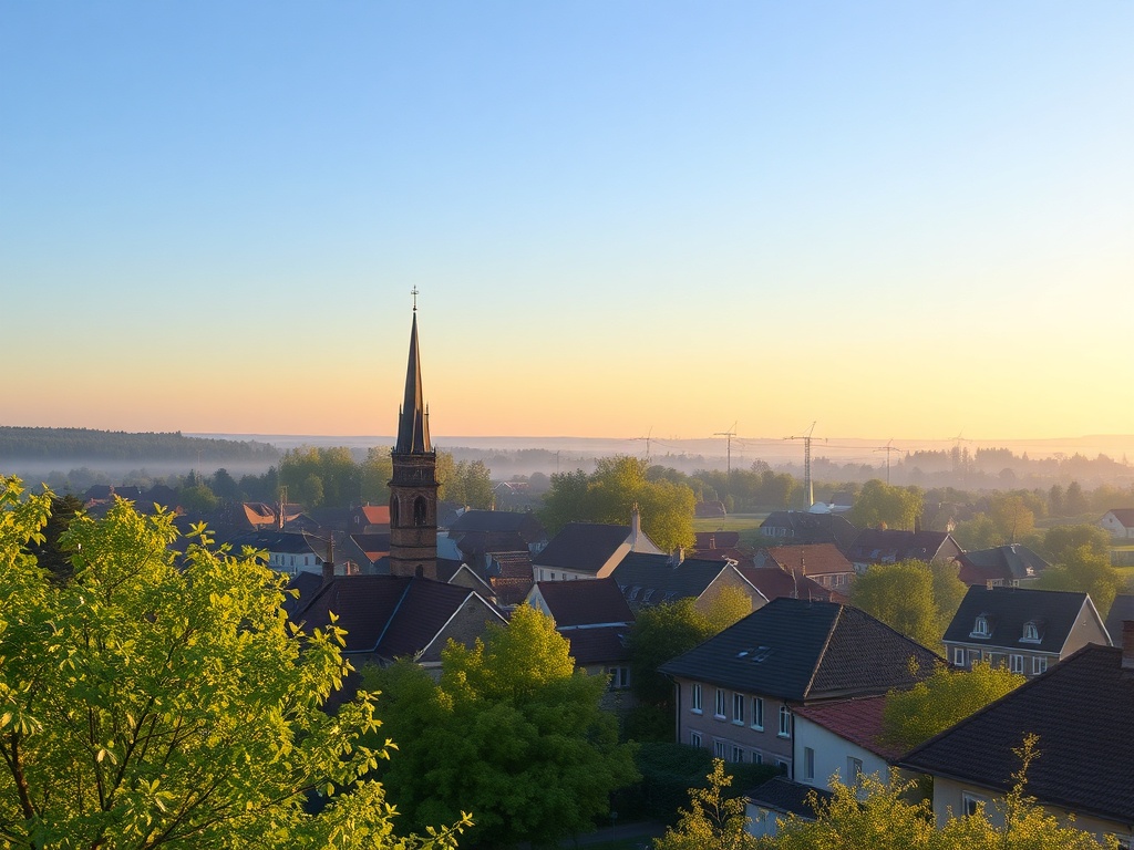 Malowniczy widok kwitnących drzew wiśni i czereśni w parku miejskim w Markach podczas słonecznego wiosennego dnia.